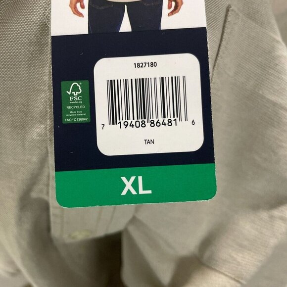 NEW Gap Mens XL Oxford Button-Down Long Sleeve Beige Shirt  Casual - Picture 7 of 9